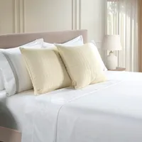 Helena Quilted Cushion Pair - White, Cotton Blend alternate view