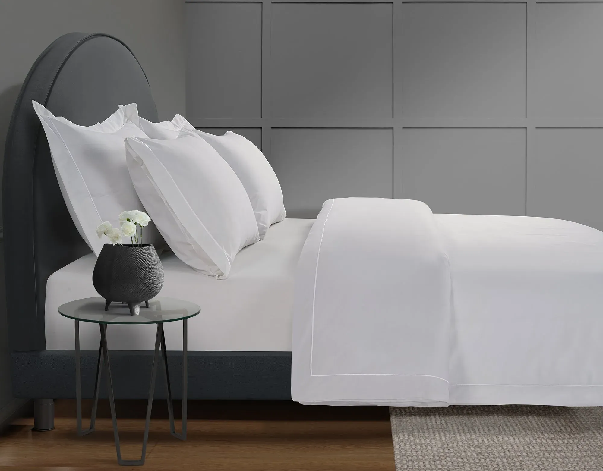 King Duvet Cover 300 Thread - White, Cotton