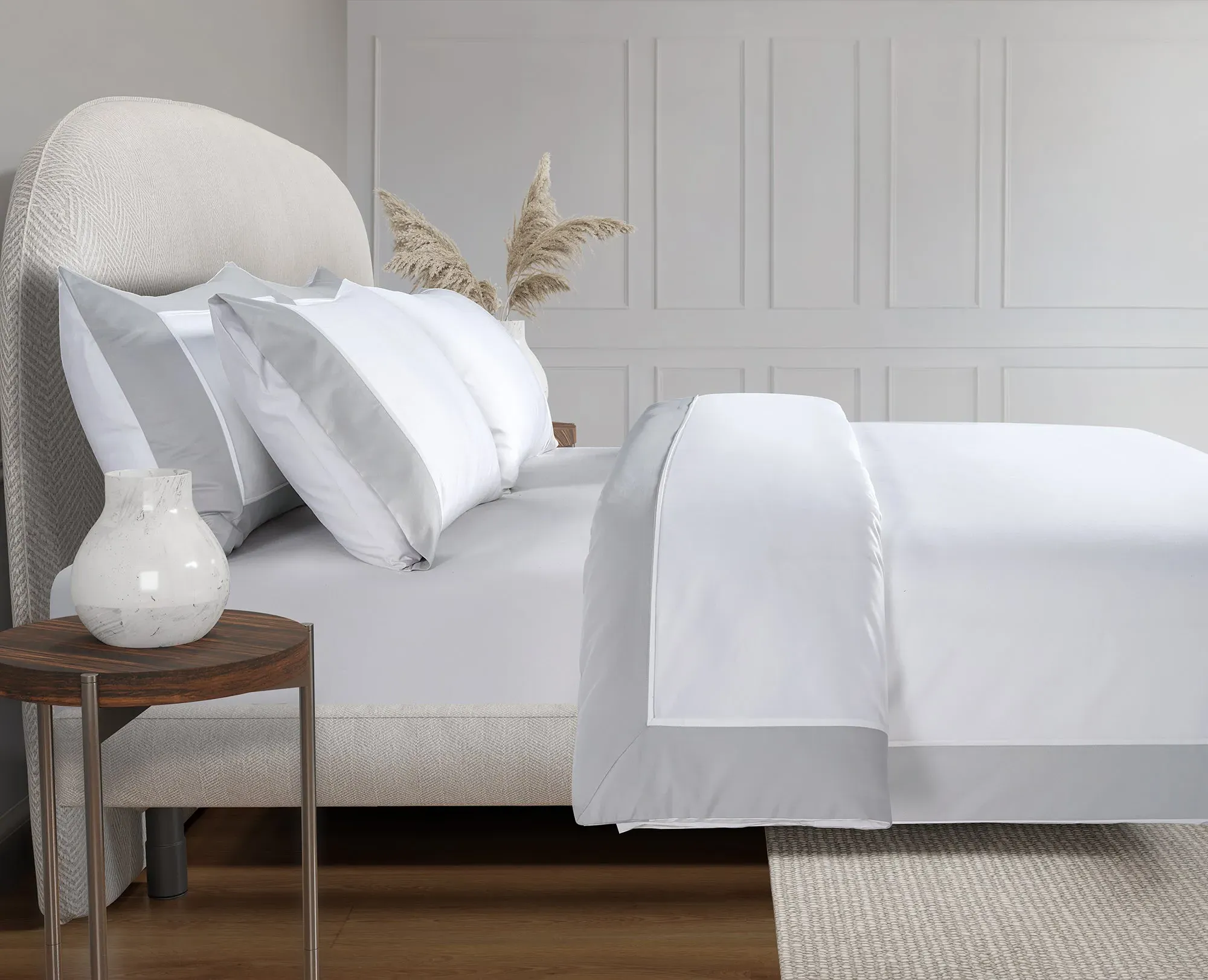 King Duvet Cover 800 Thread Count - Grey, Cotton