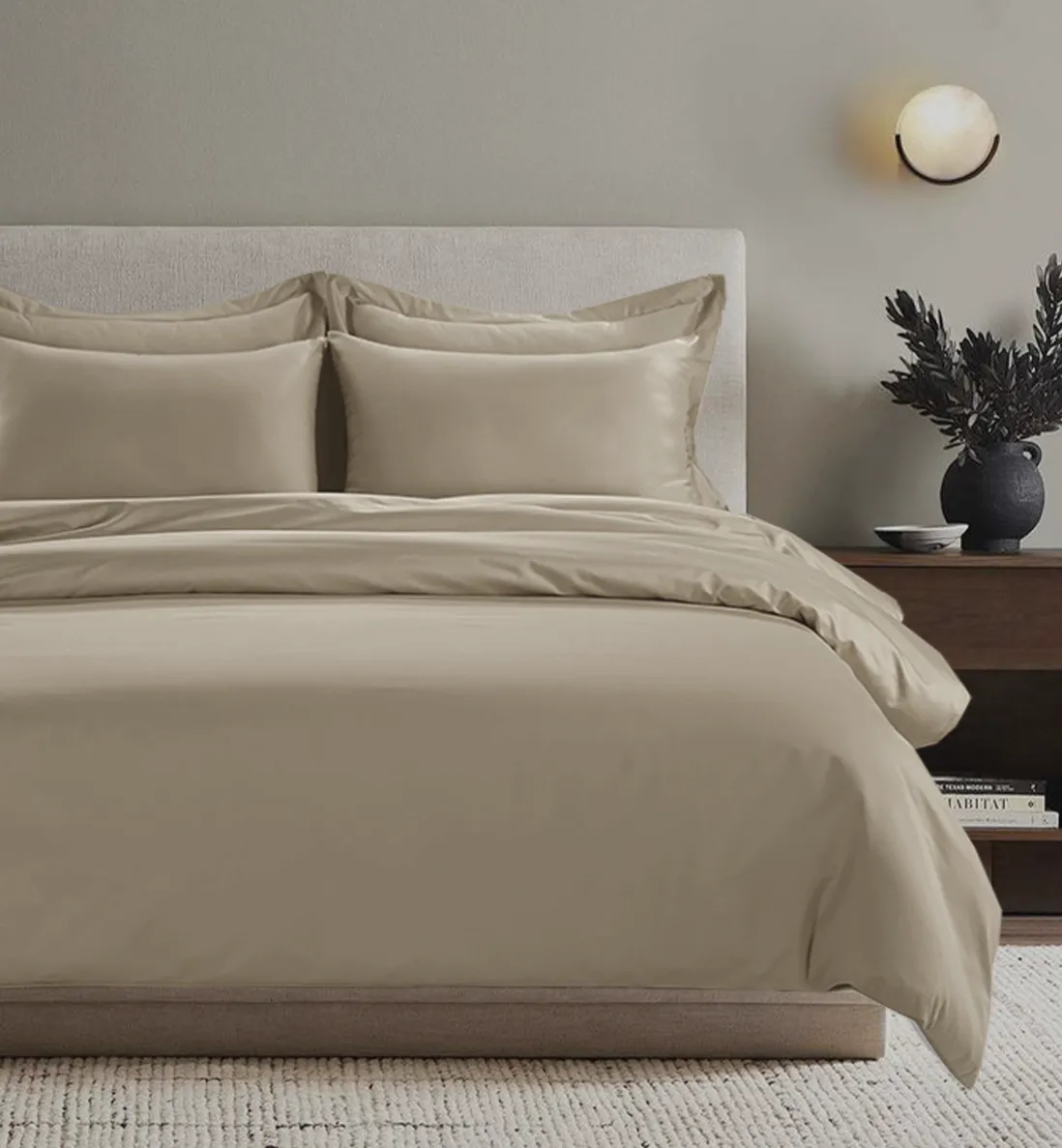 King Duvet Cover - Bone, Egyptian Cotton