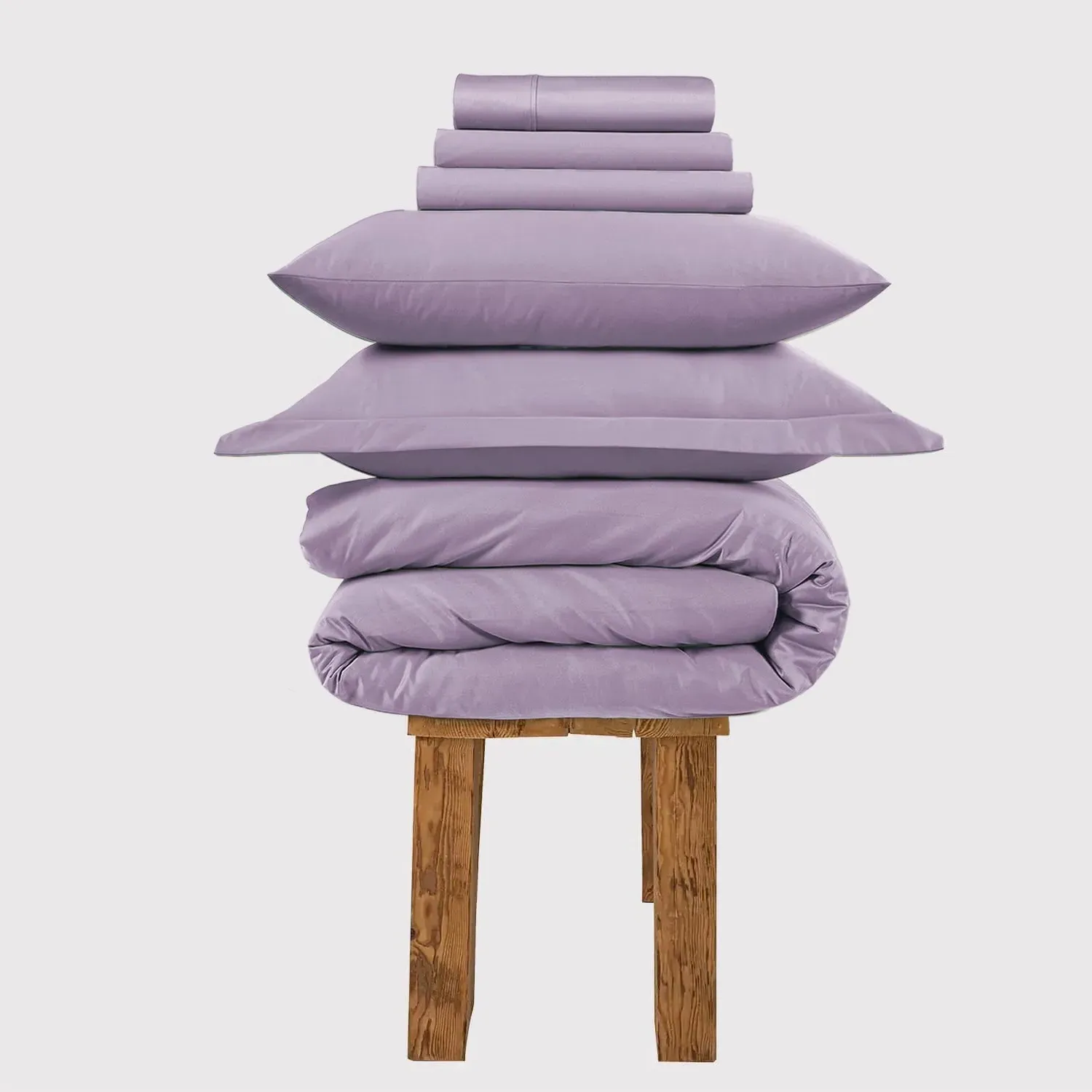 King Size Bedding Set - Mauve, Cotton Sateen