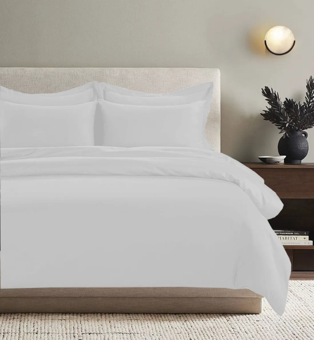King Size Duvet Cover - White, Egyptian Cotton image