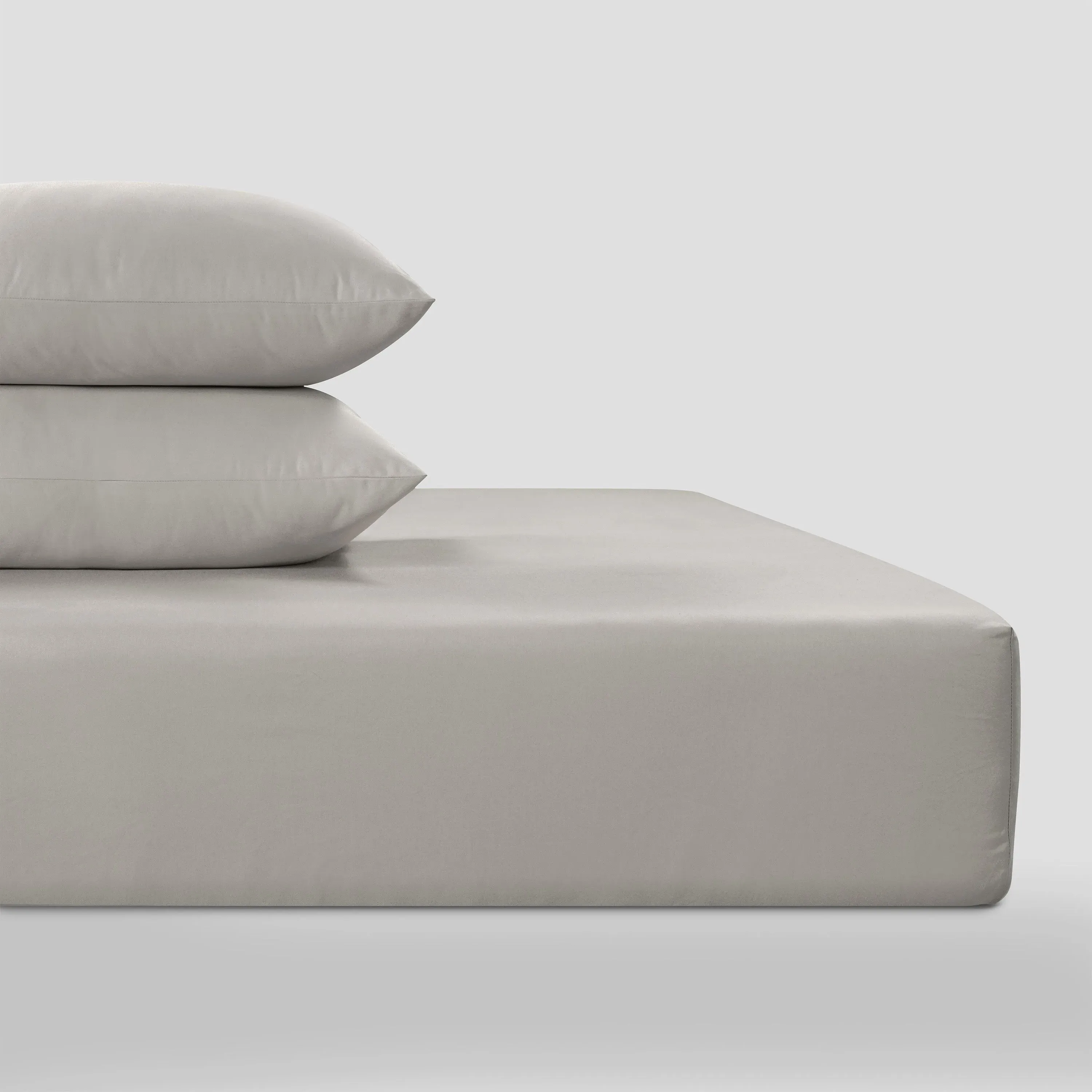 King Size Fitted Sheet - Oyster Mushroom, Cotton Sateen