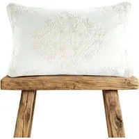 Leyla Lumbar Cushion - White, Cotton alternate view