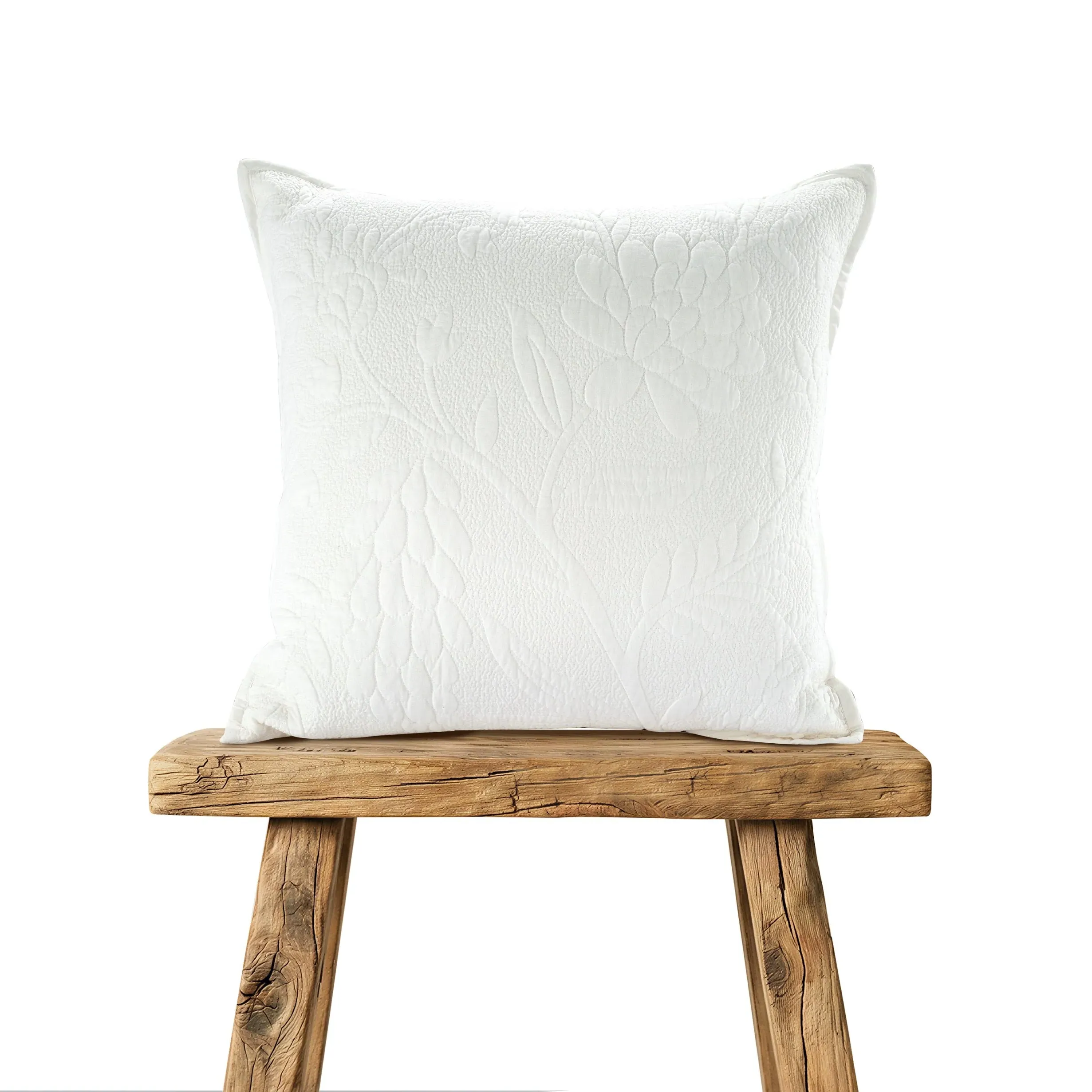 Lilia Botanical Embroidered Cushion Pair - White, Cotton product