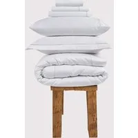 Oakwood Single Bedding Set - Silver Dove Grey, Cotton Percale alternate view
