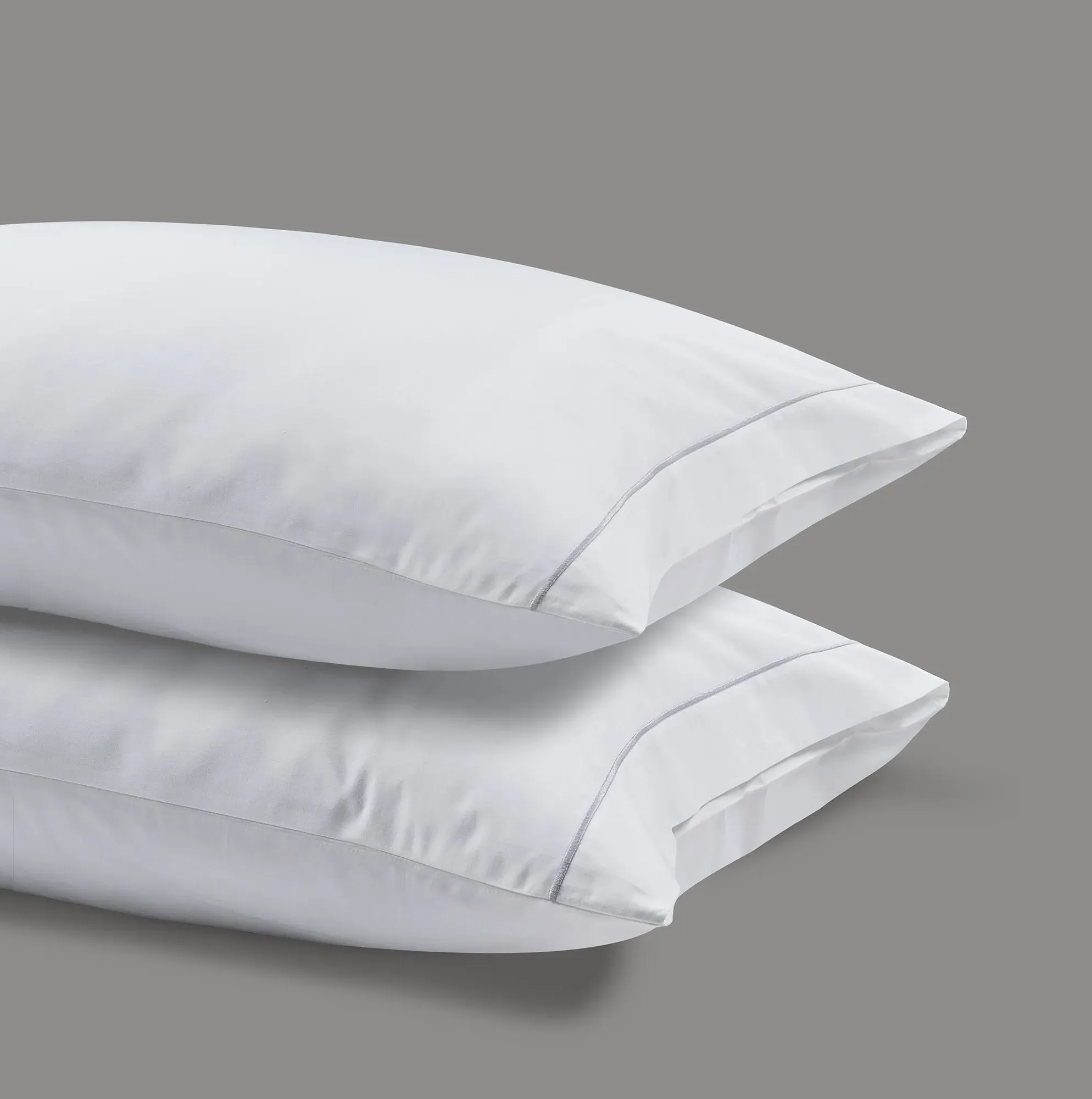 Oakwood Standard Pillowcases Pair 300 Thread Count - Silver Dove Grey, Cotton Percale product