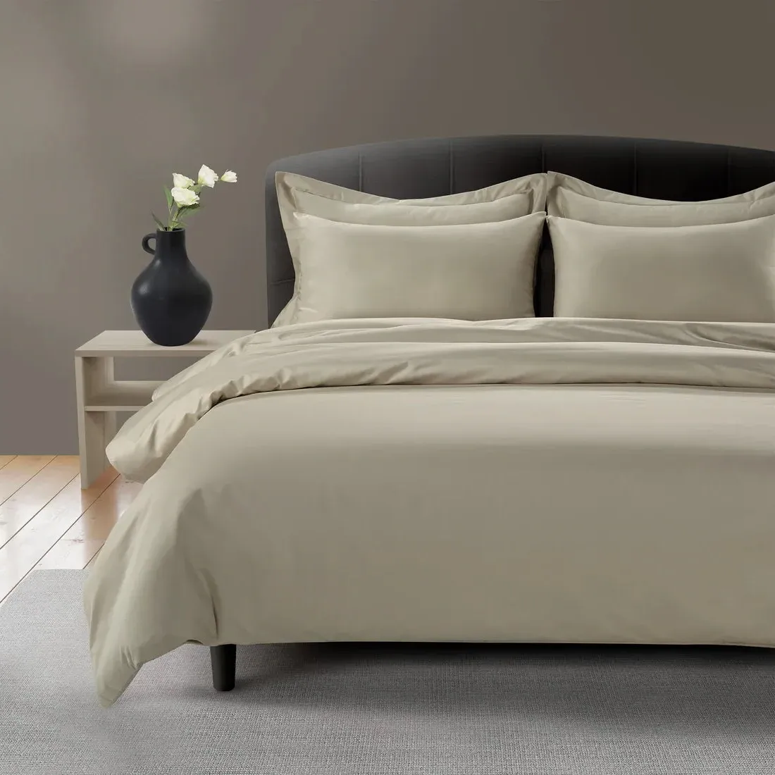 Empress Single Duvet Cover - Oatmeal, Cotton Percale product