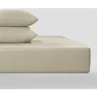 Peaceful Empress Single Fitted Sheet - Oatmeal, Percale Cotton alternate view