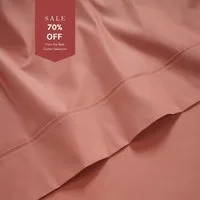 Peaceful Empress Super King Flat Sheet - Terra Cotta, Cotton Percale alternate view
