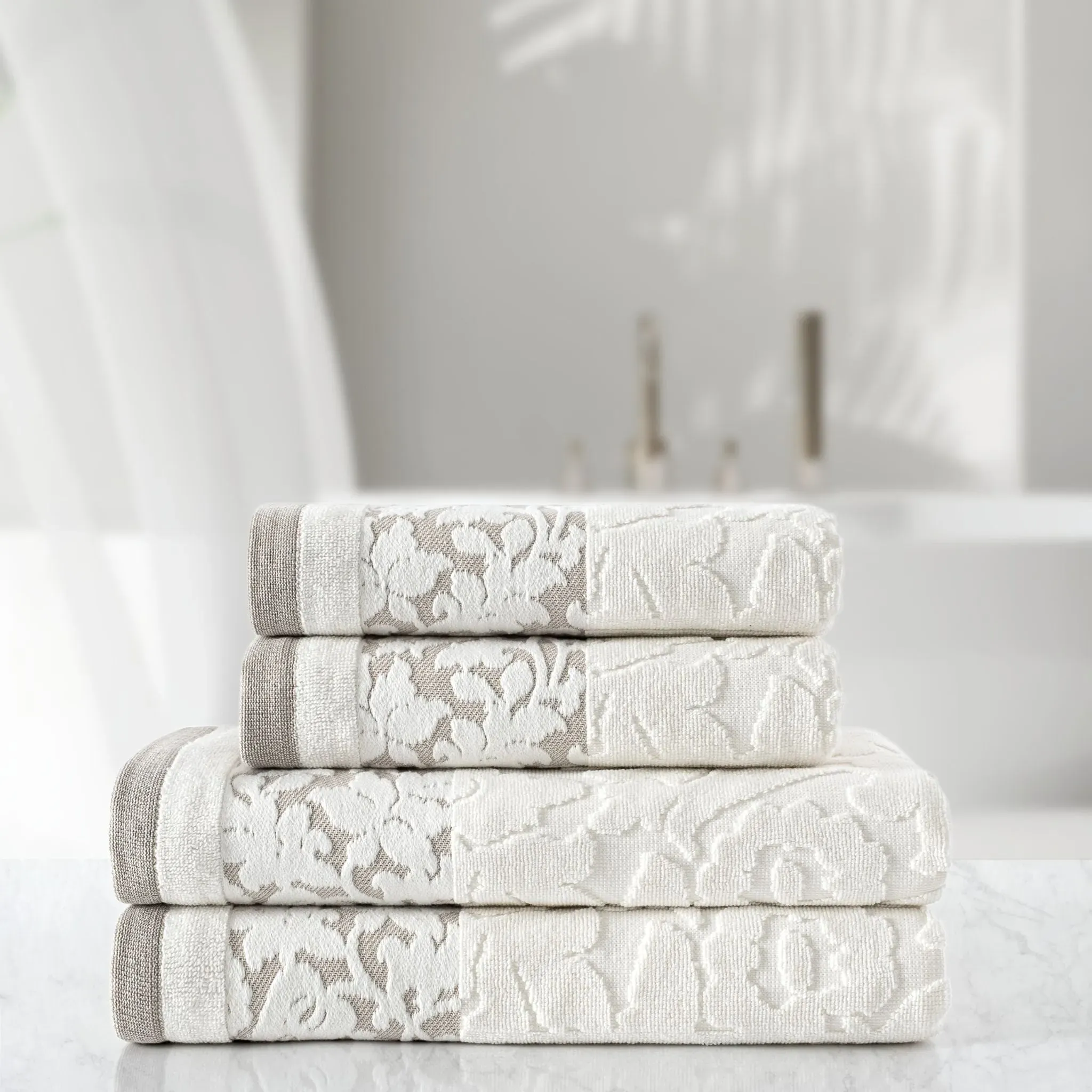 Rowena 600 GSM Cotton Towel Set - Jacquard Weave product