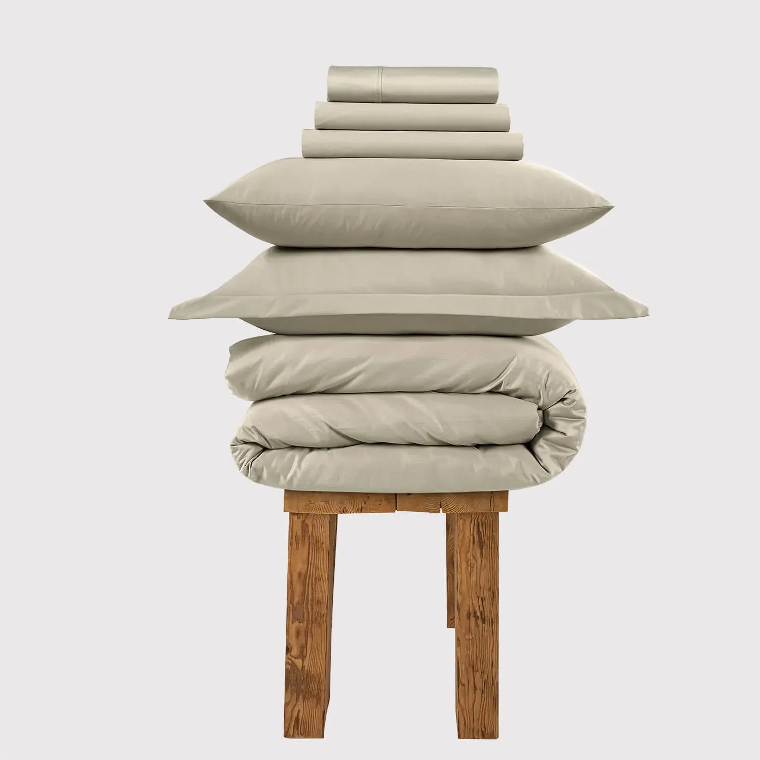 Single Bedding Set 300 Thread - Oatmeal, Cotton image