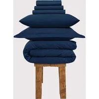 Grand Splendour Lux Single Bedding Set - Navy, Cotton Sateen alternate view