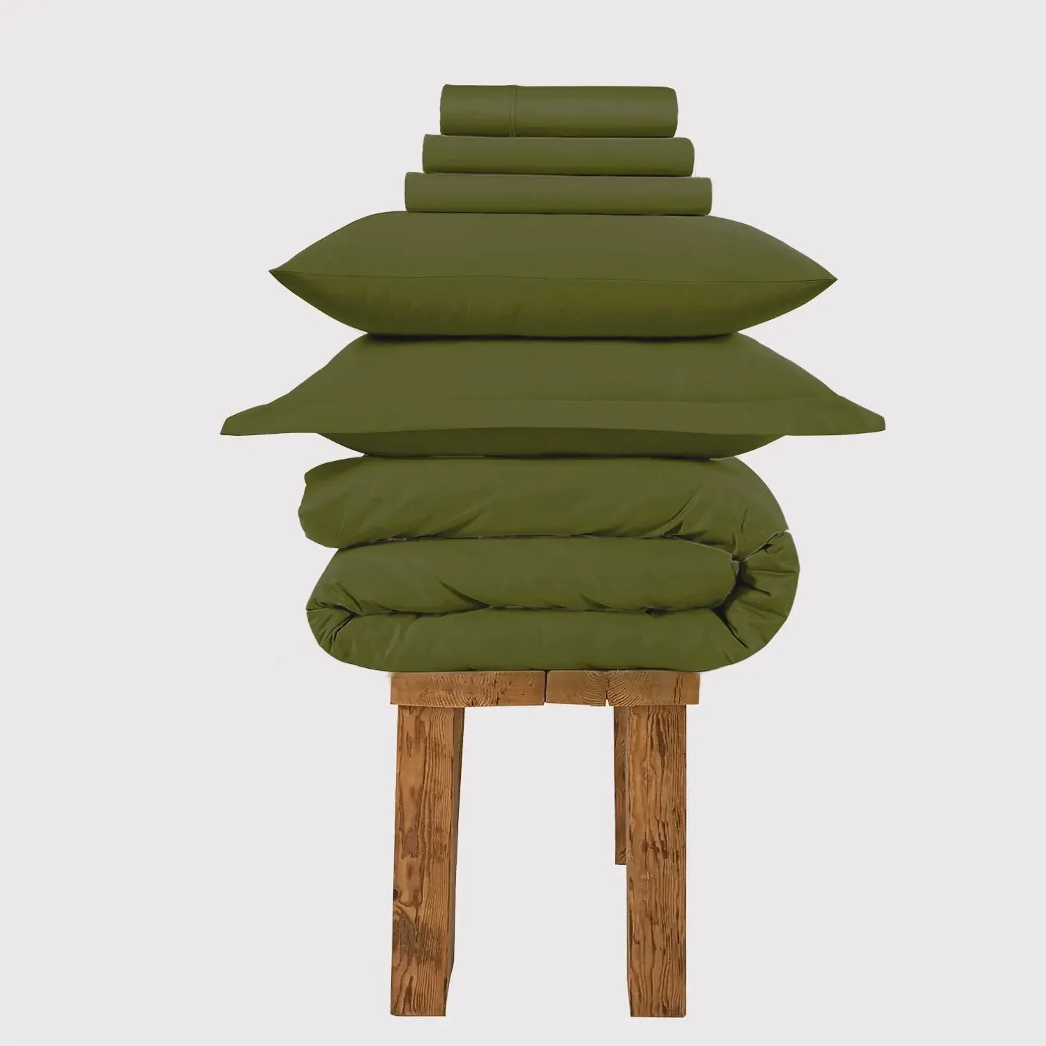 Single Bedding Set 800 Thread Count - Olive Green image