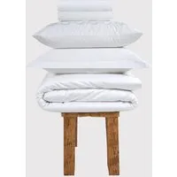 Benedict Single Bedding Set - White & Light Blue, Egyptian Cotton alternate view