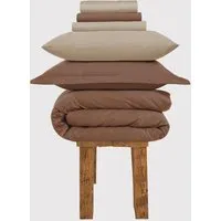 Giza Imperial Single Bedding Set - Mocha & Bone, Egyptian Cotton alternate view