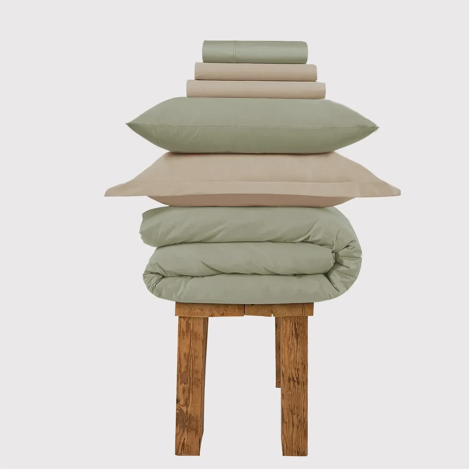 Single Bedding Set - Sage, Egyptian Cotton