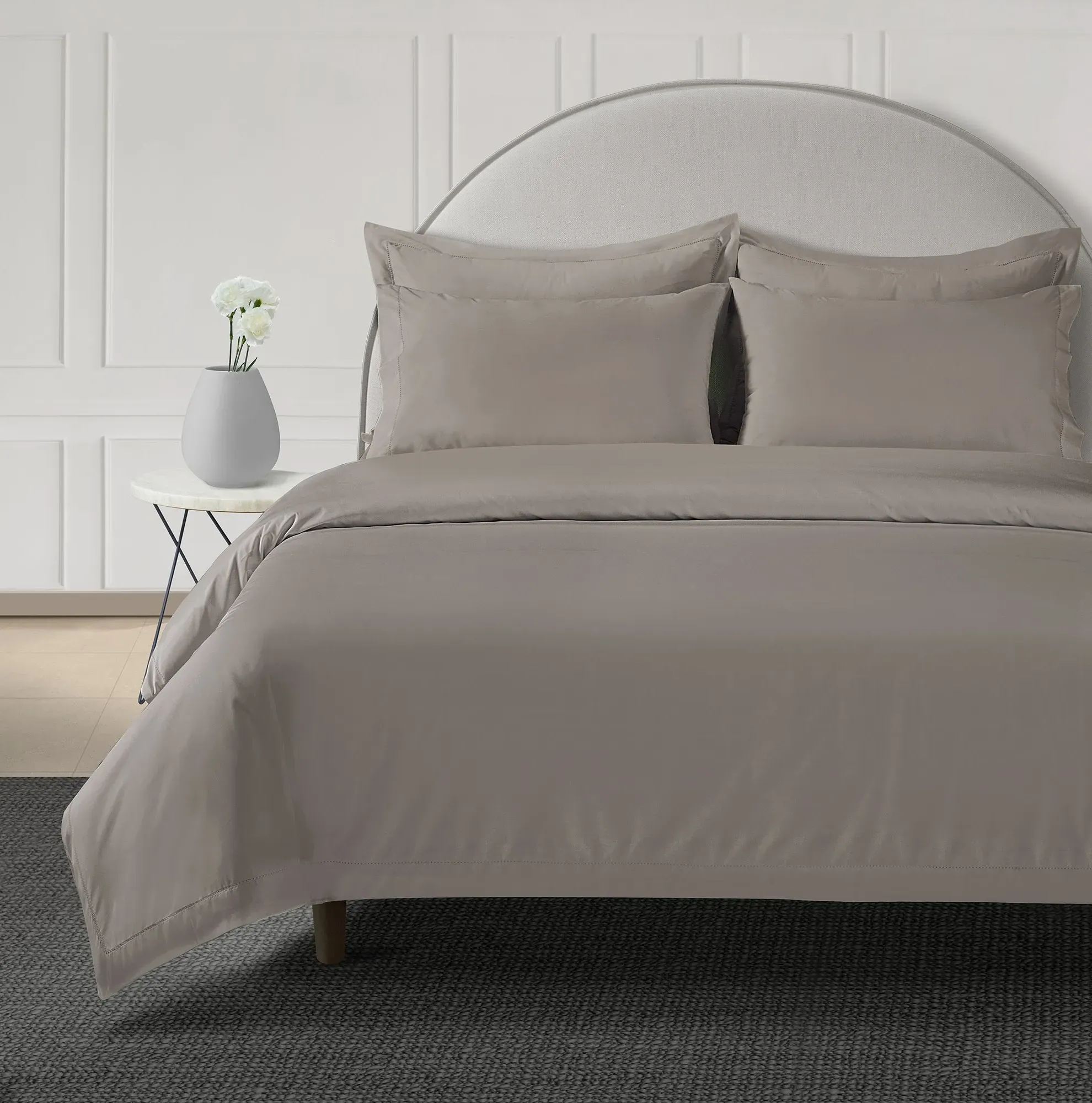 Single Duvet Cover 300 Thread Count - Taupe, Cotton