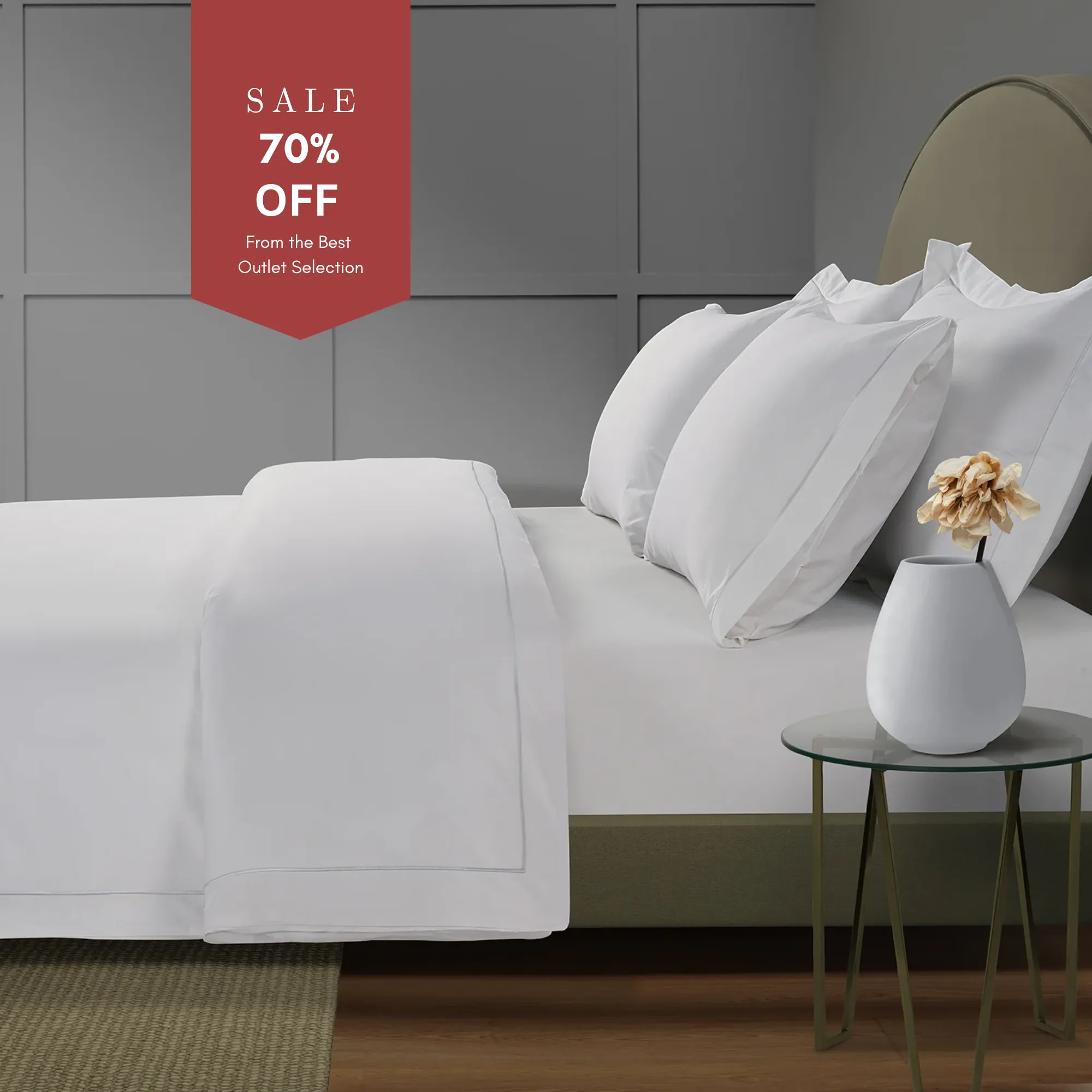 Single Duvet Cover 300 Thread - Grey, Cotton image