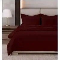 Grand Splendour Single Duvet Cover - Dark Burgundy, Cotton Sateen alternate view