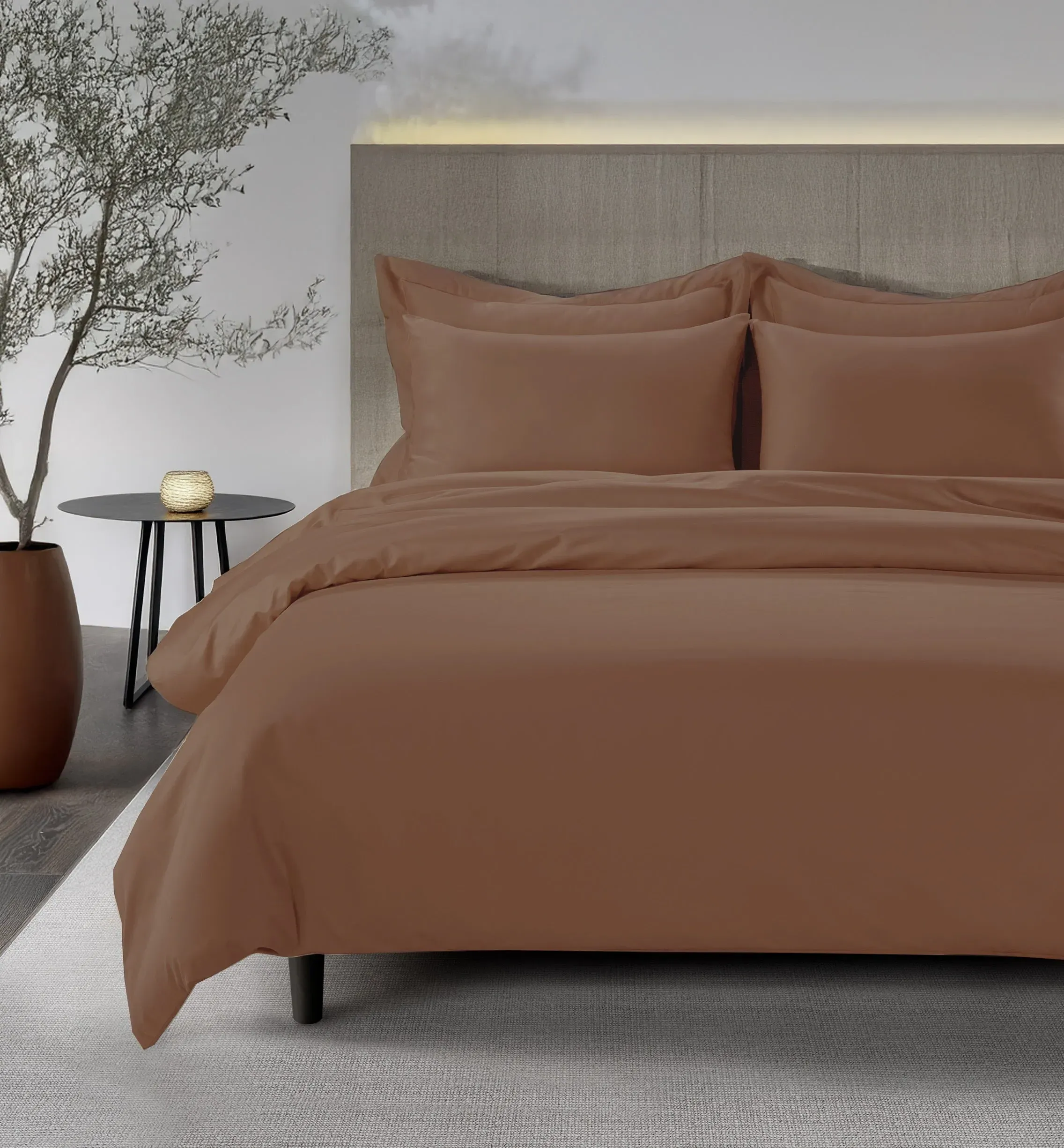Single Duvet Cover All Season - Mocha, Cotton image