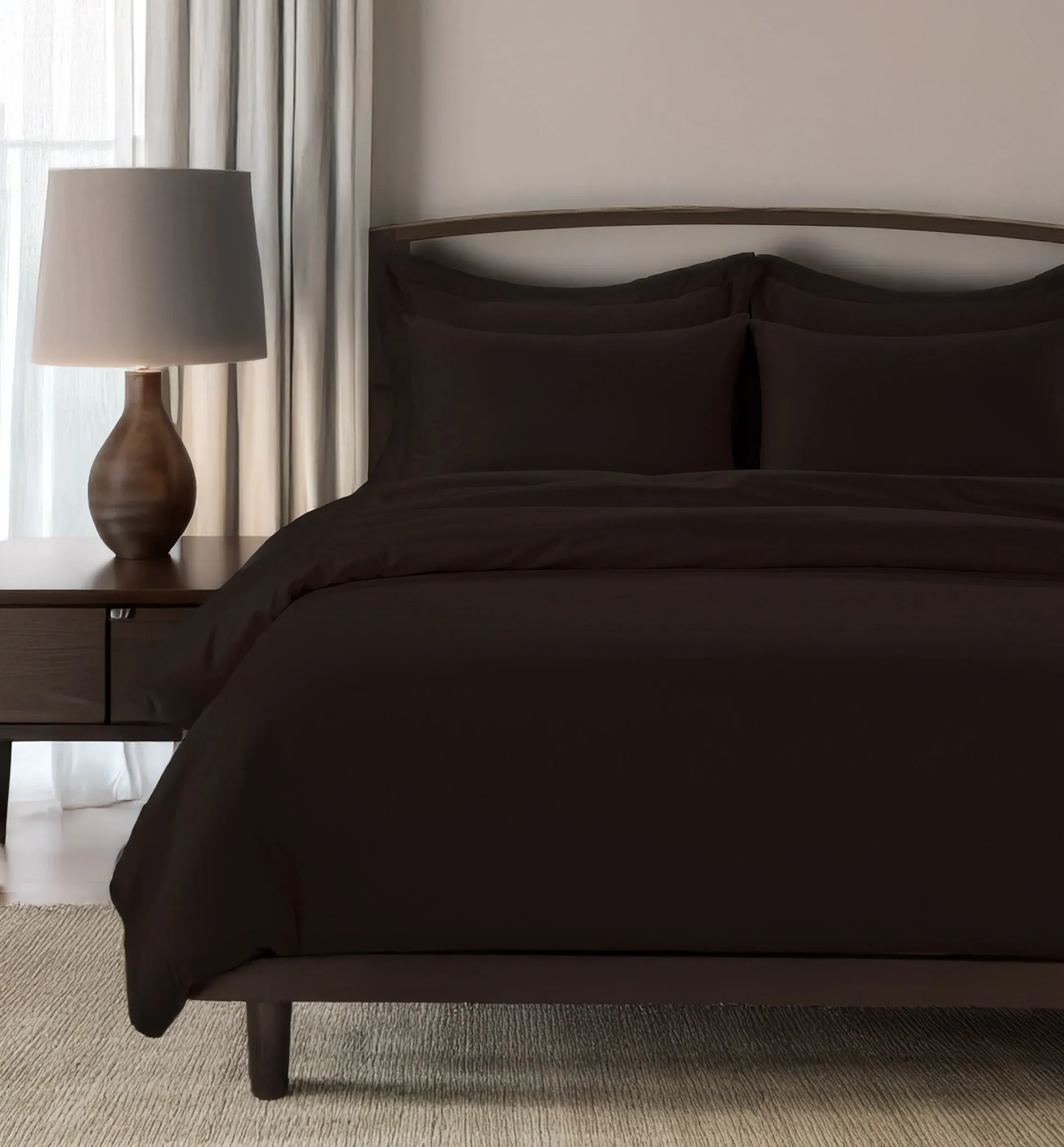 Single Duvet Cover - Coffee, Egyptian Cotton image