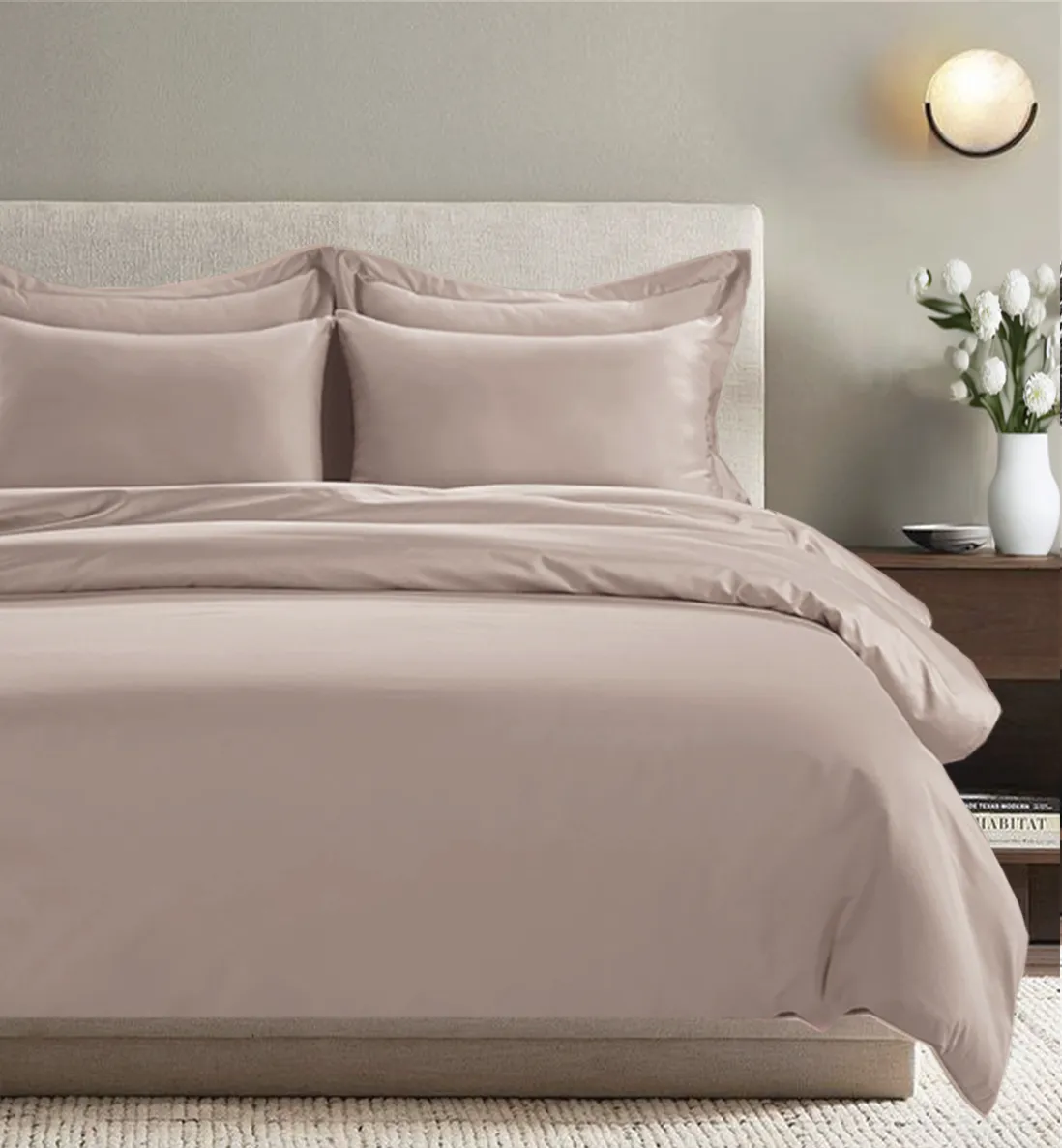 Single Duvet Cover - Dusty Rose, Egyptian Cotton image