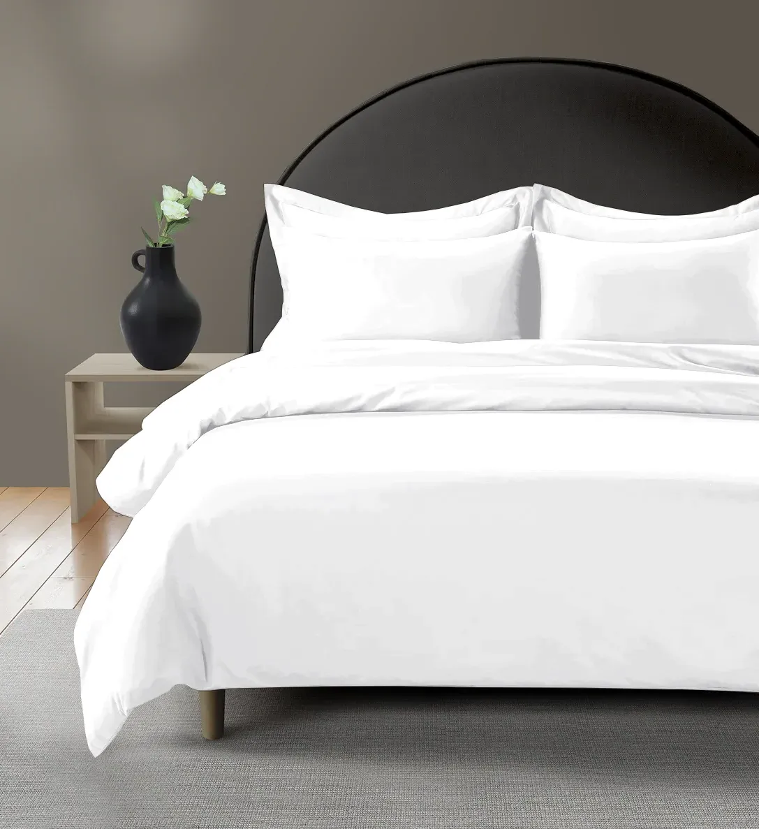 Single Duvet Cover - White, Egyptian Cotton image
