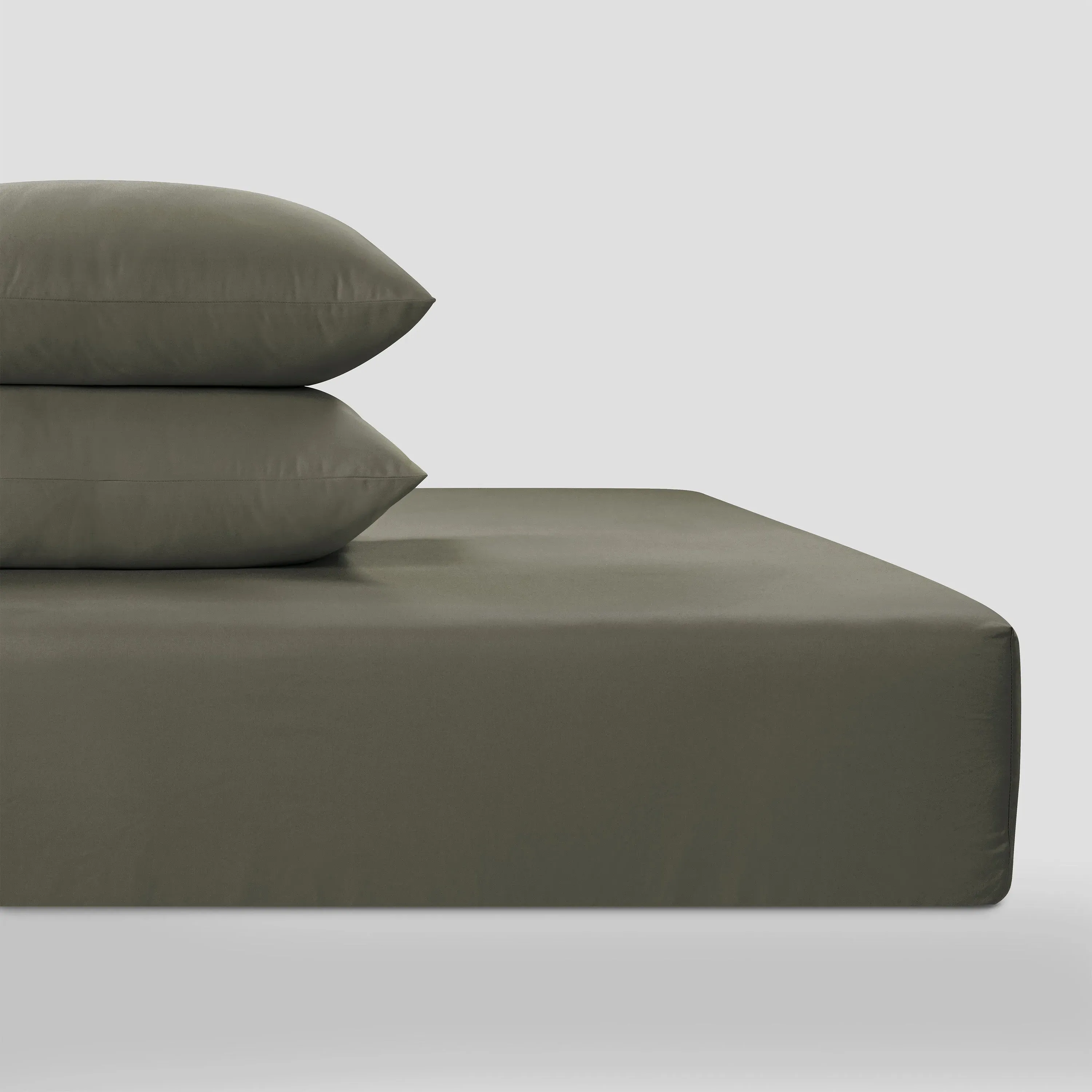 Single Fitted Sheet - Sage Green, Cotton Percale image