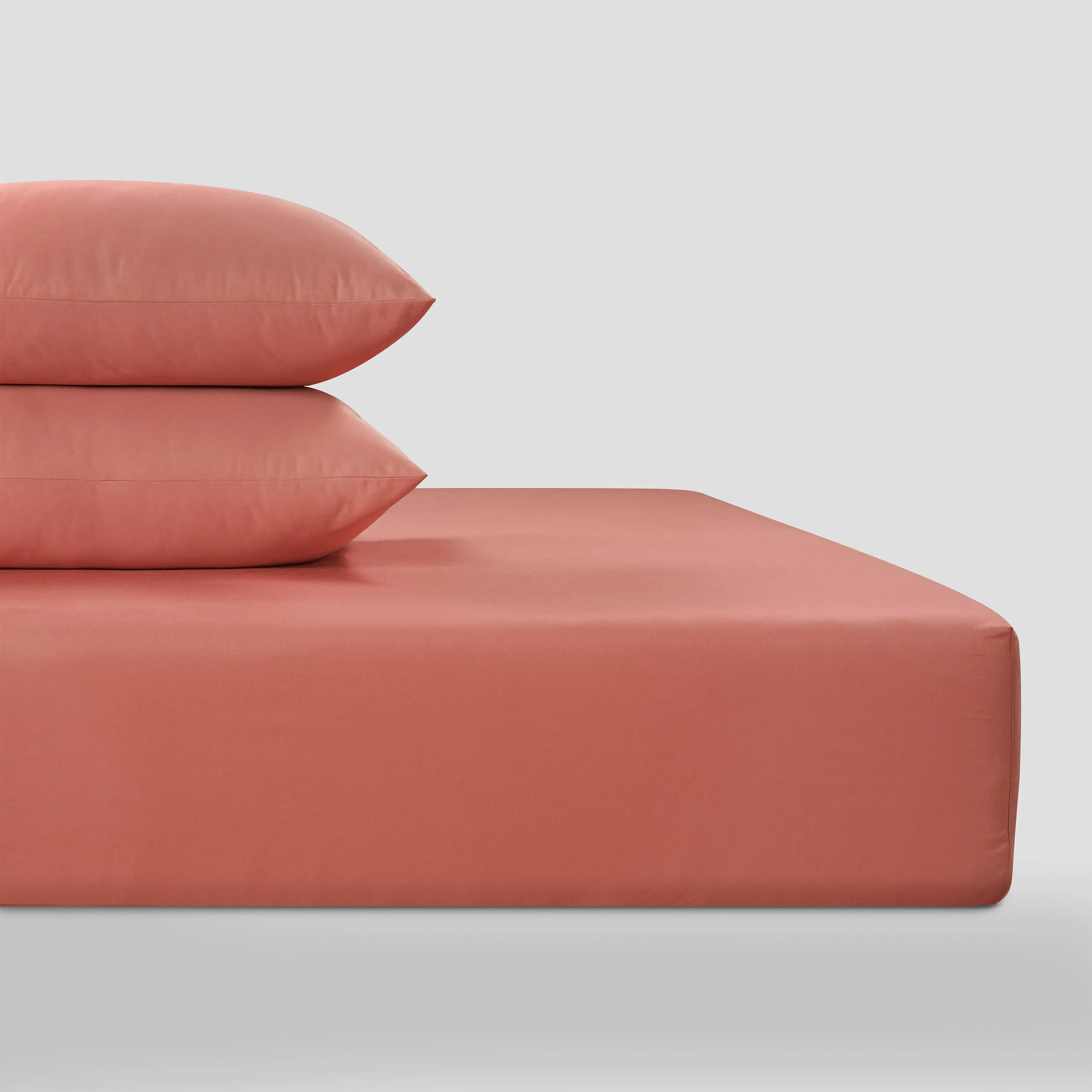 Single Fitted Sheet - Terra Cotta, Cotton Sateen