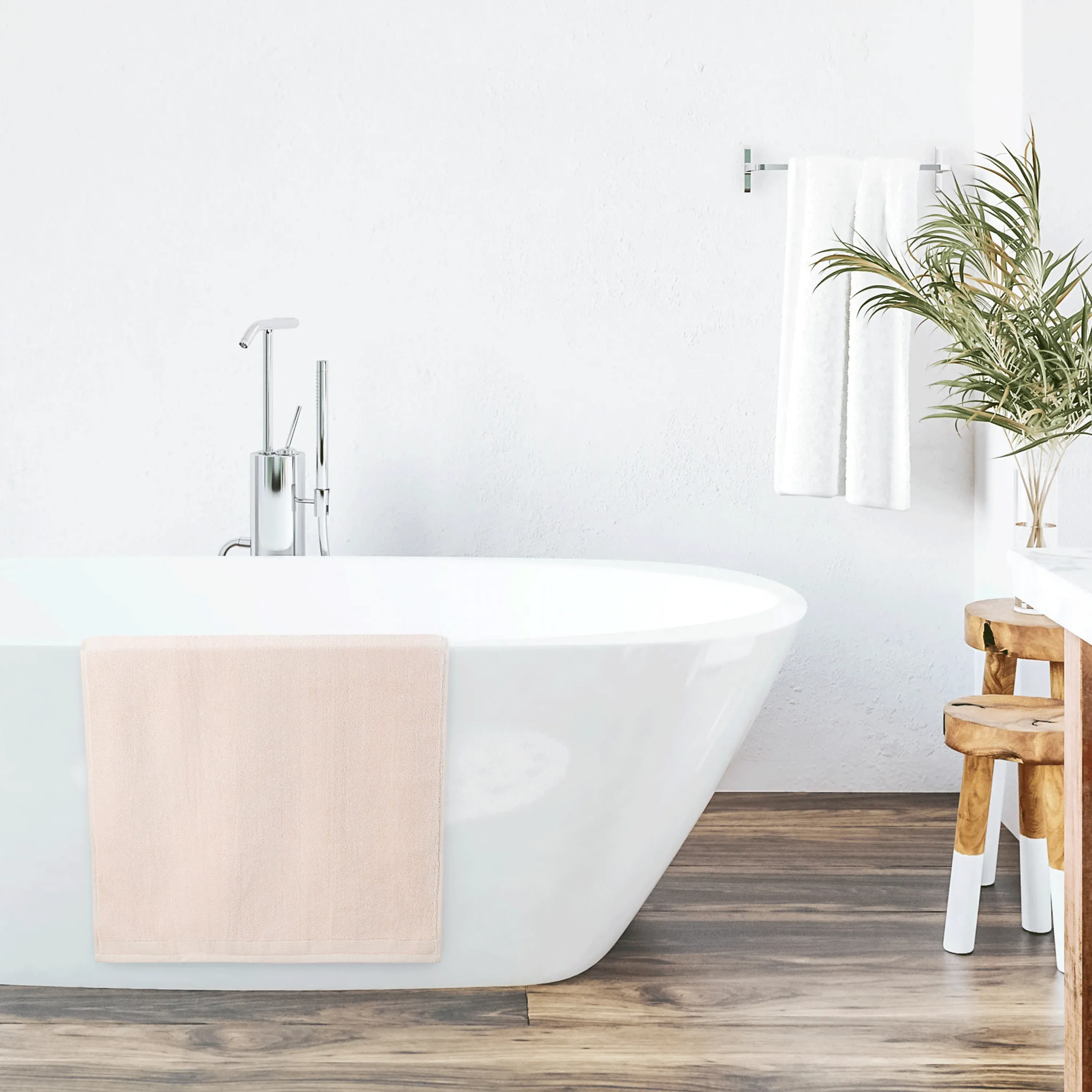 Small Bath Mat 1000GSM Zero Twist - Blush Pink, Cotton image