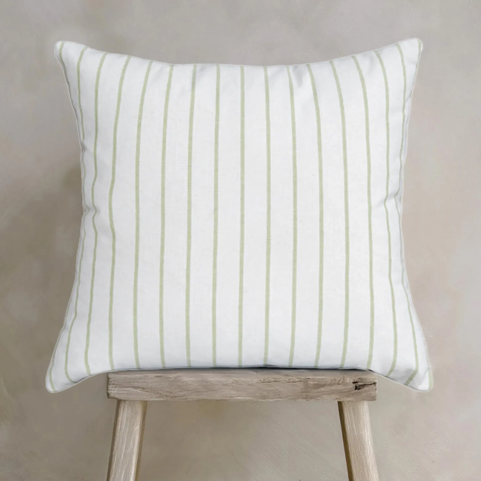 Square Cushion Pair with Stripes - Milk, Cotton