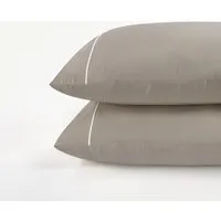 Viscount of Bliss Standard Pillowcase Pair - Taupe, Cotton Percale alternate view