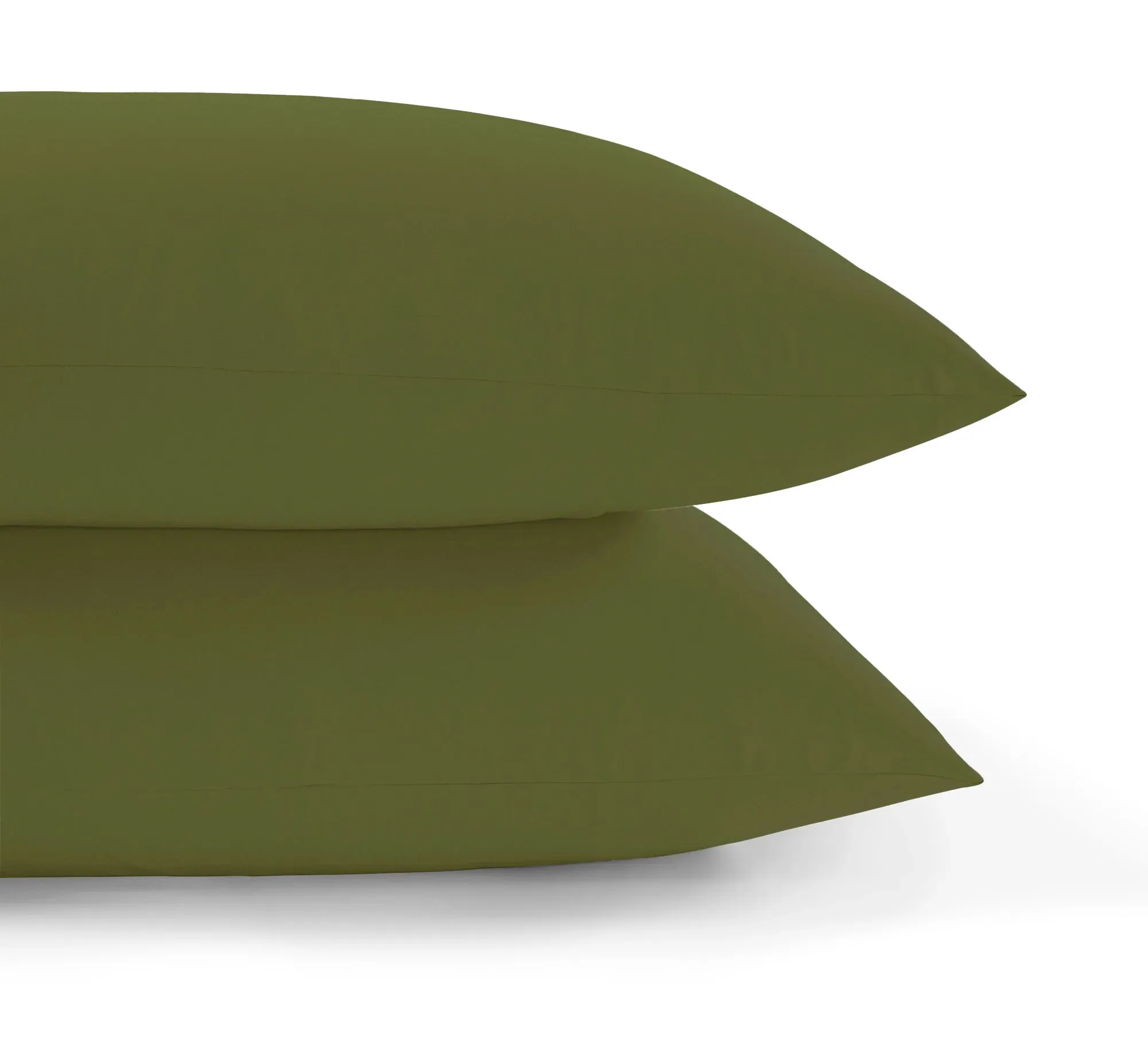 Standard Pillowcase Set 800 Thread - Olive Green, Cotton