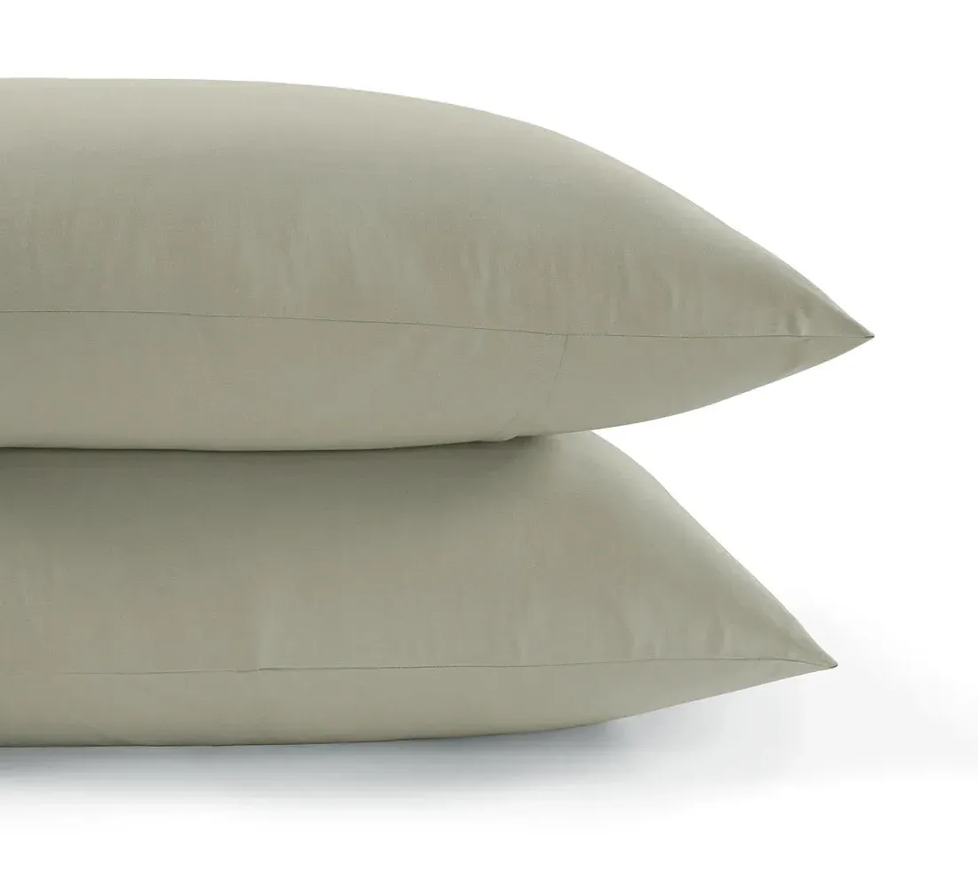 Standard Pillowcase Set - Sage, Egyptian Cotton