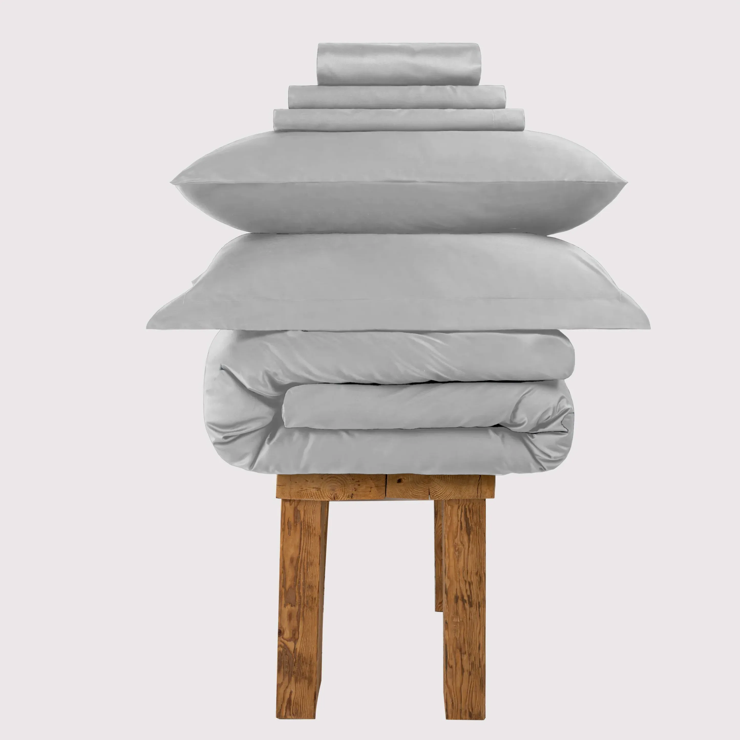 Super King Bedding Set 300 Thread Count - Grey, Cotton