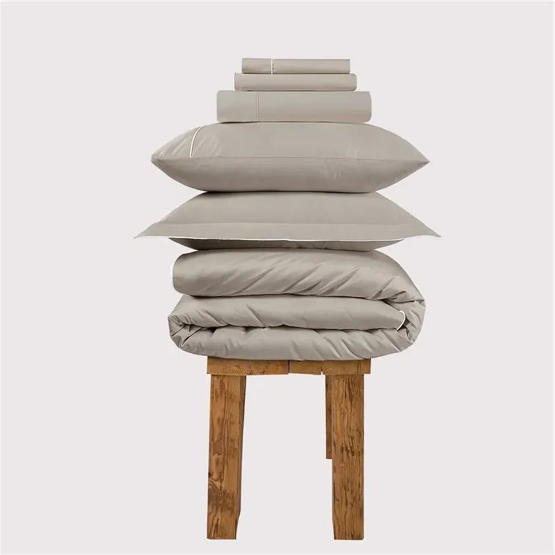 Super King Bedding Set 300 Thread Count - Taupe, Cotton
