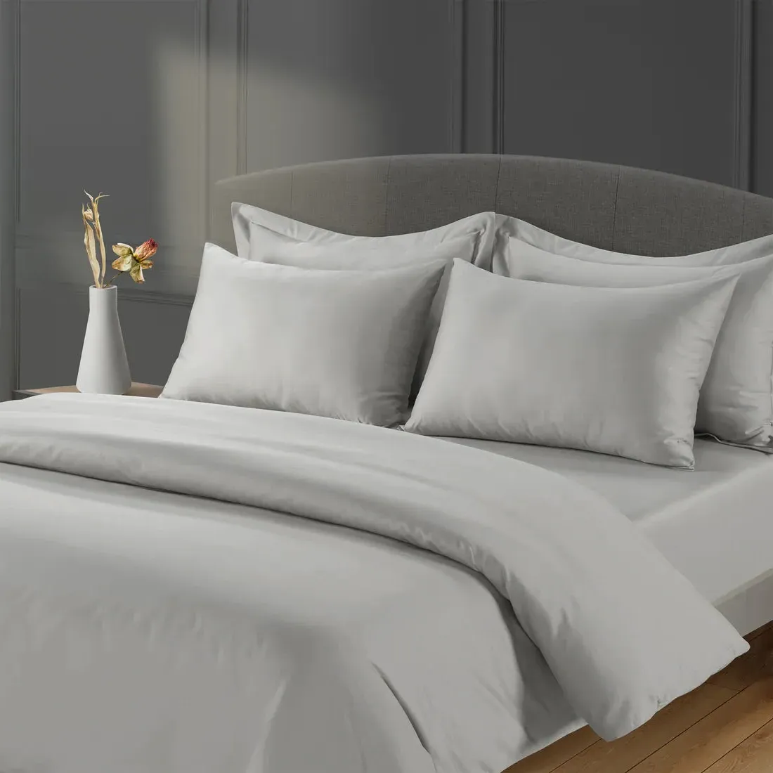 Super King Duvet Cover 800 Thread Count - Oyster Mushroom, Sateen