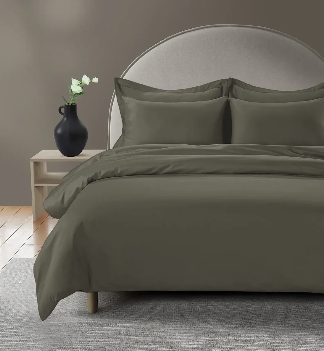 Super King Duvet Cover - Sage Green, Cotton Percale