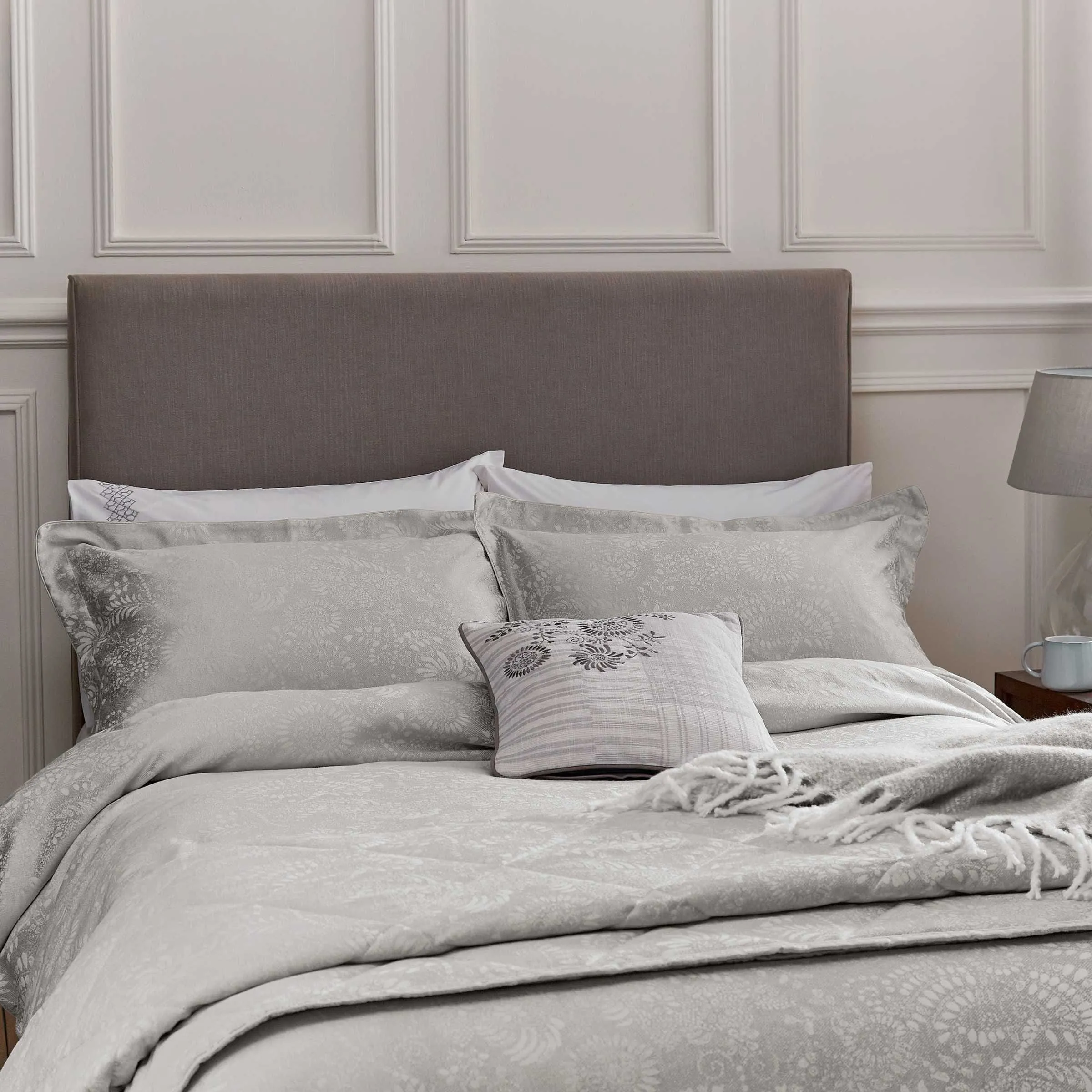 Double Duvet Cover Set - Silver, Jacquard