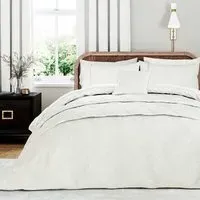 Double Duvet Cover Set with Rope Trim - White