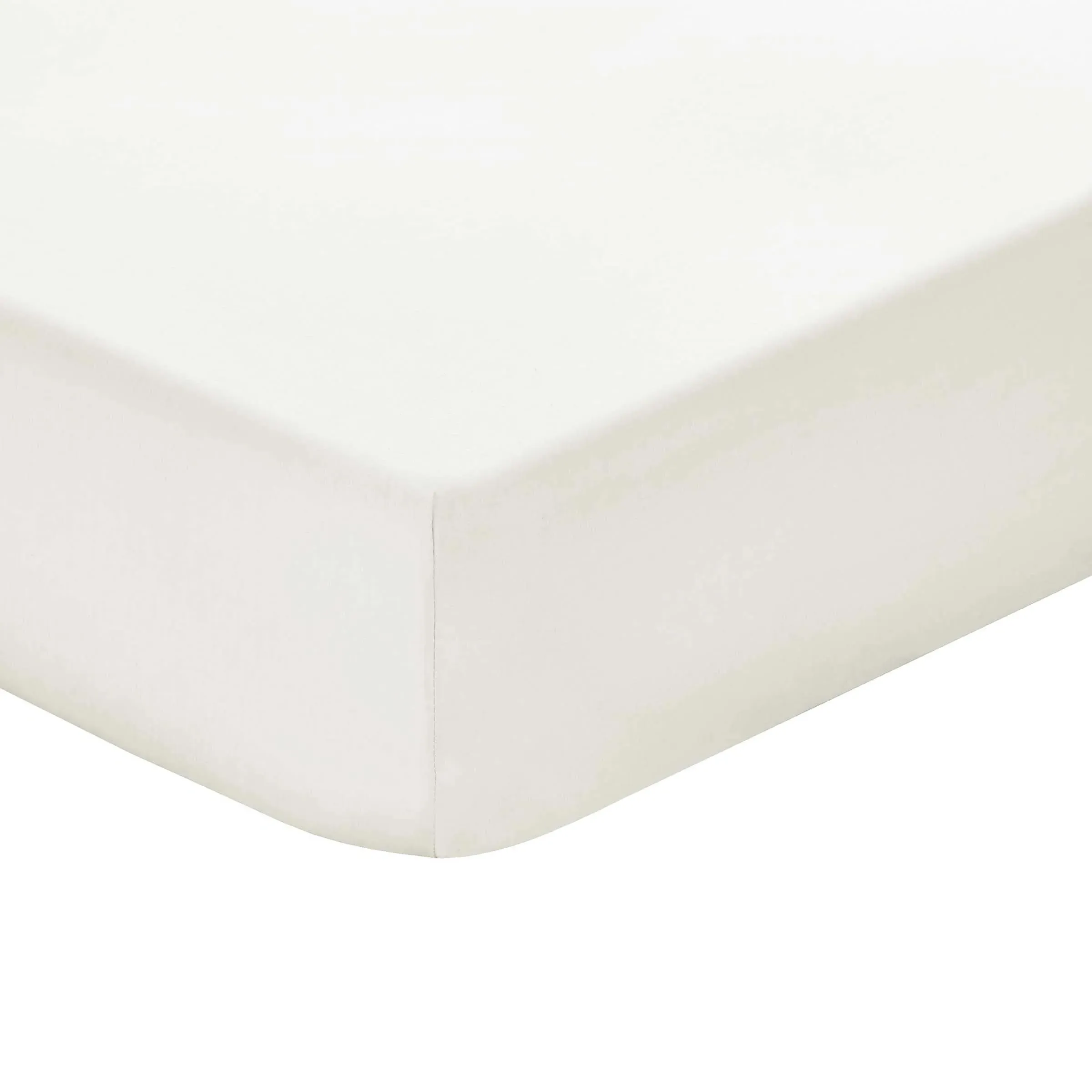 Double Fitted Sheet - Cream, Percale Cotton