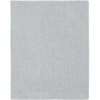 Knitted Throw with Geometric Pattern - Silver