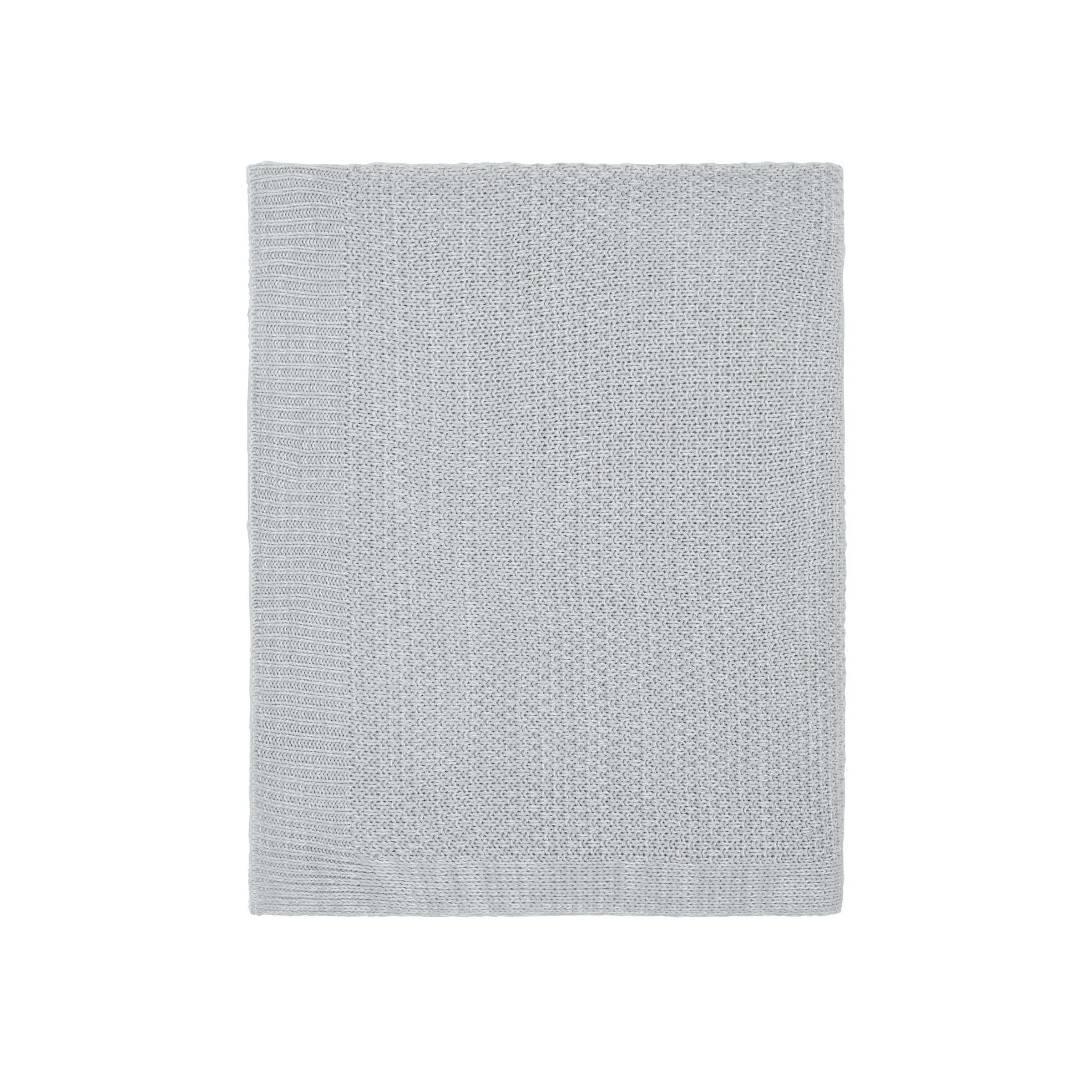 Knitted Throw with Geometric Pattern - Silver image