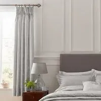 Lined Curtains 66x72 - Silver, Jacquard