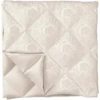 Quilted Throw with Botanical Pattern - Cashmere