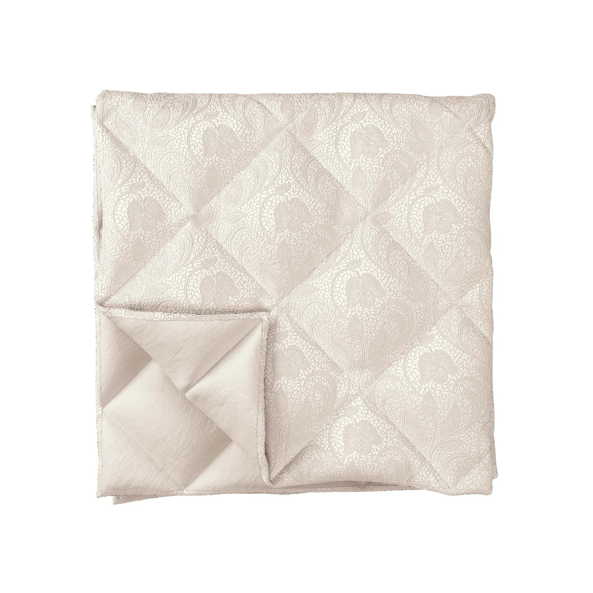 Quilted Throw with Botanical Pattern - Cashmere image