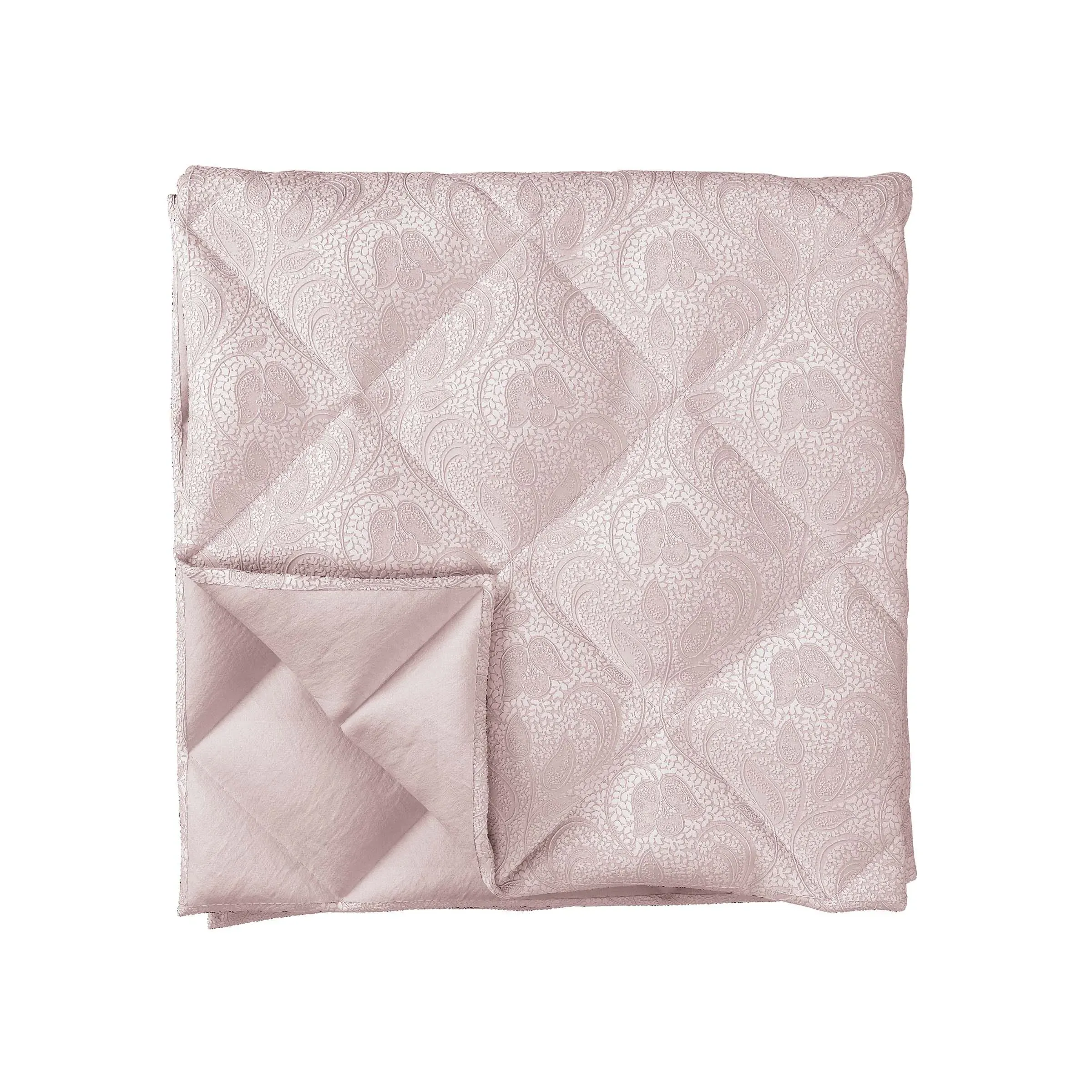 Quilted Throw with Botanical Pattern - Tuberose