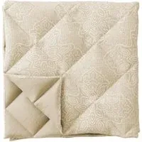 Quilted Throw with Fringe - Soft Gold