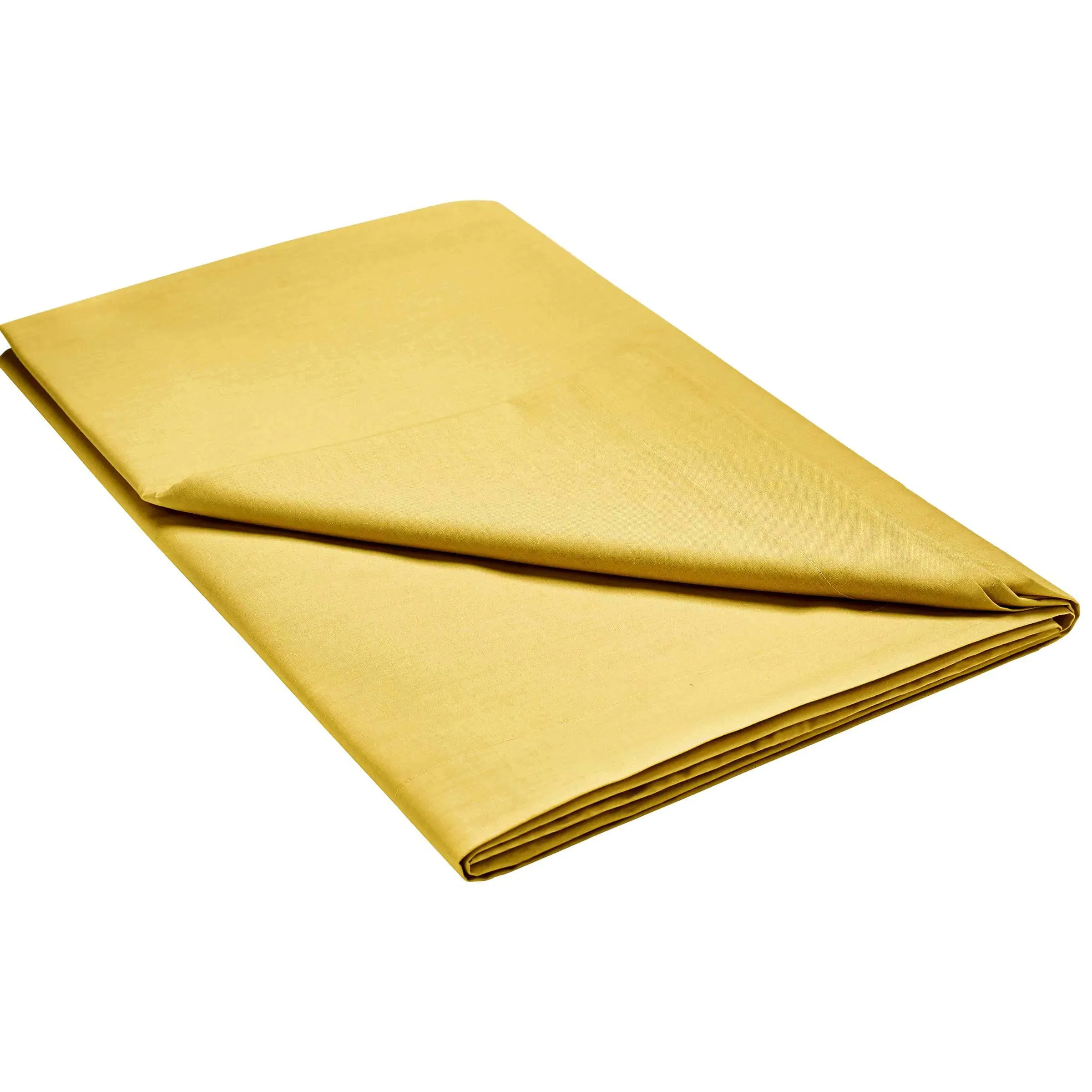Single Flat Sheet Percale - Ochre, Cotton